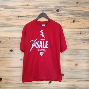 Chicago Red Sox Chris Sale #49 Red Short Sleeved T Shirt Men's Size XL